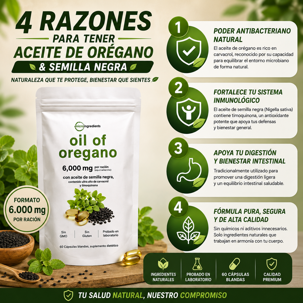 BioCarvacrol™ – Orégano y Semilla Negra para Bienestar Integral