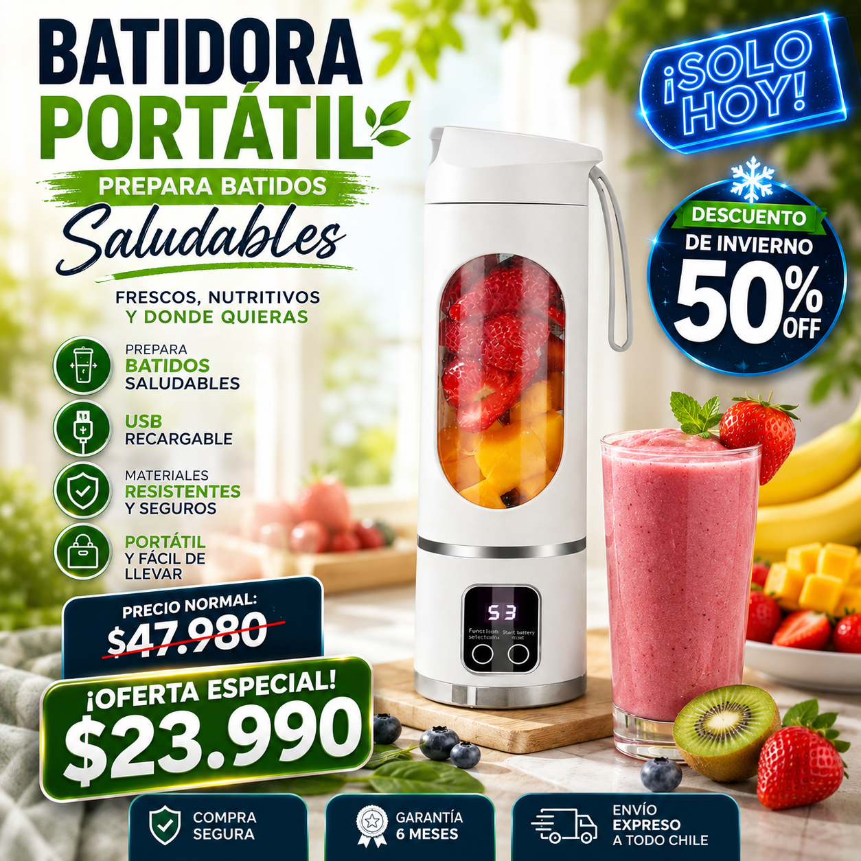 Blendix™ - Batidos frescos donde quieras, en segundos