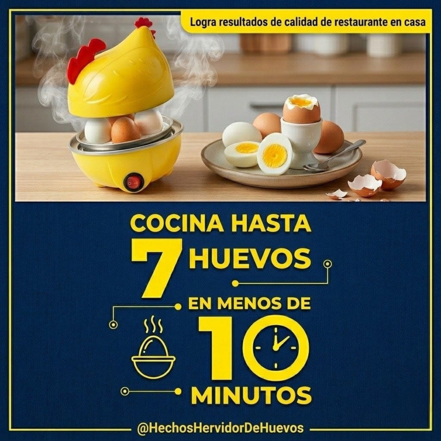 EggMaster Pro™ - Cocción Inteligente, Huevos Ideales Siempre y Sin Complicaciones
