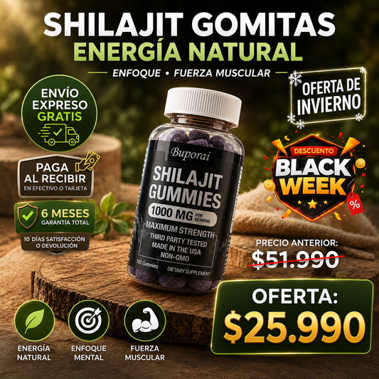 Shilajit™ gomitas premium energia, enfoque, fuerza y vitalidad